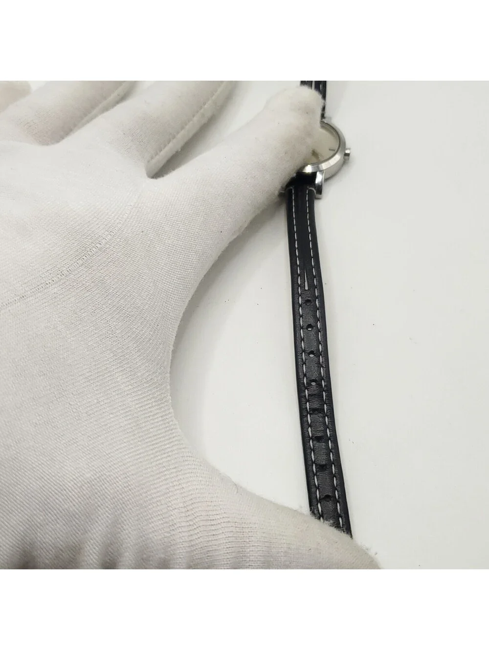 Timex Quartz Silver Tone Womens Watch 23mm Black Leather Band New Battery